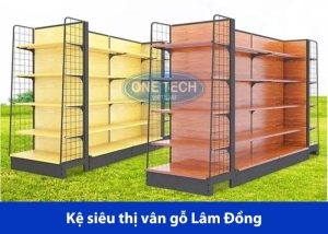 Kệ siêu thị vân gỗ có đa dạng kích thước