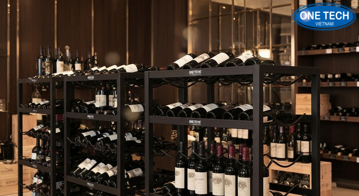 Bảng giá tham khảo kệ trưng bày rượu theo chất liệu và kích thước