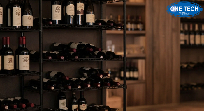 Kệ trưng bày rượu đứng độc lập sức chứa lớn