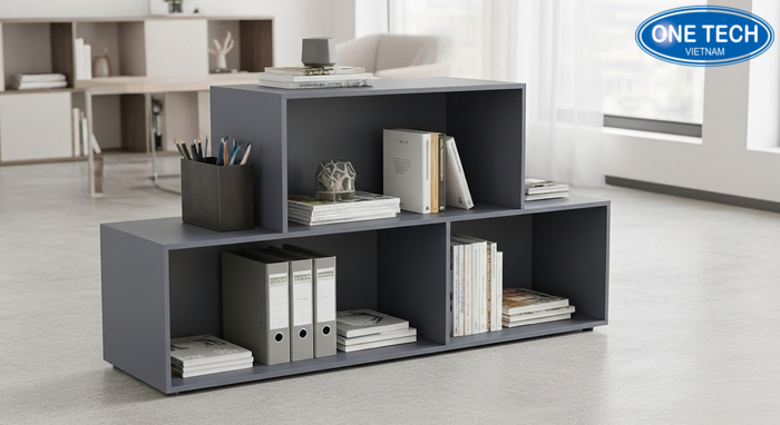 Kệ trưng bày sách báo đa năng có ngăn chứa đồ văn phòng