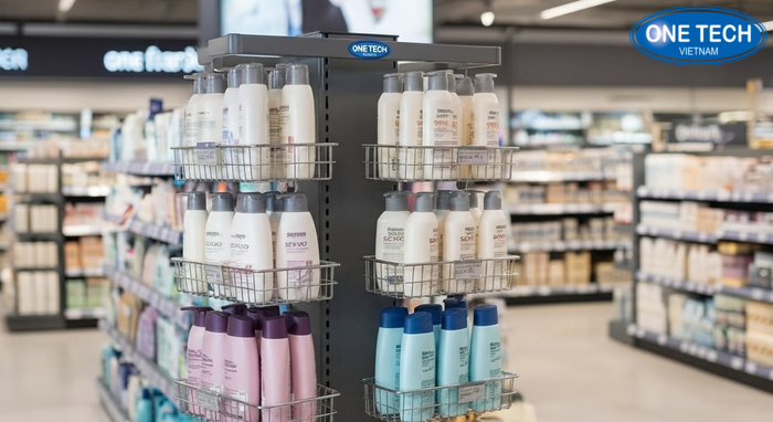 Các mẫu kệ treo dầu gội dây: inox, thép sơn tĩnh điện và nhựa