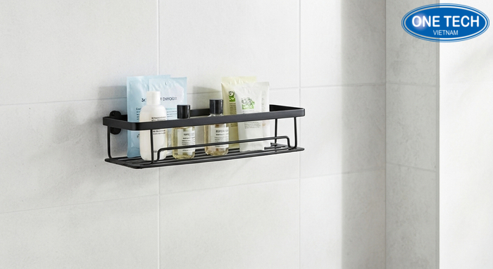 Kệ treo phòng tắm gọn gàng cho gói dầu gội và sữa tắm
