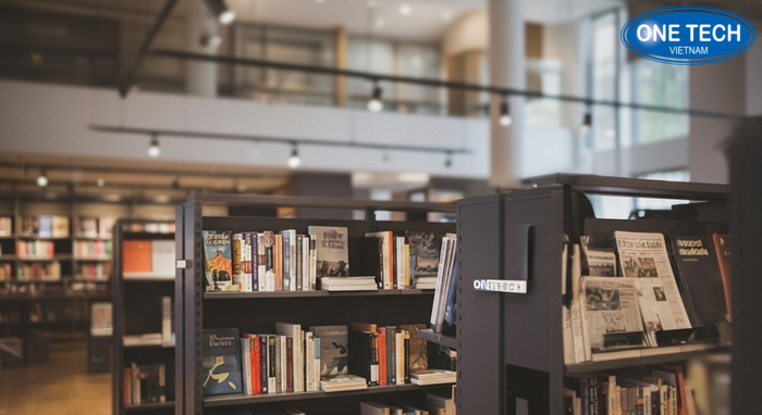 Thiết kế tủ kệ trưng bày sách báo chuyên nghiệp theo mặt bằng