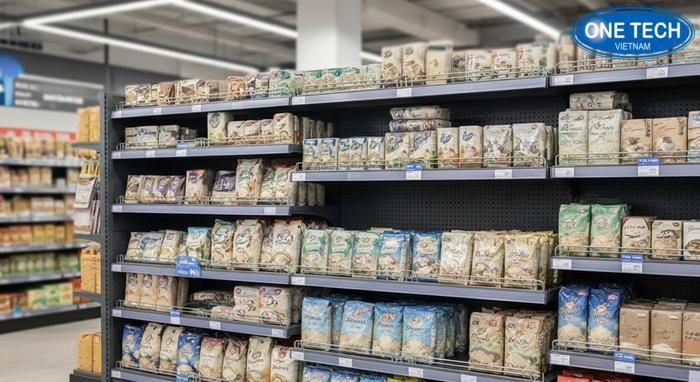 So sánh lưng lưới tôn lỗ và tôn liền cho kệ trưng bày gạo