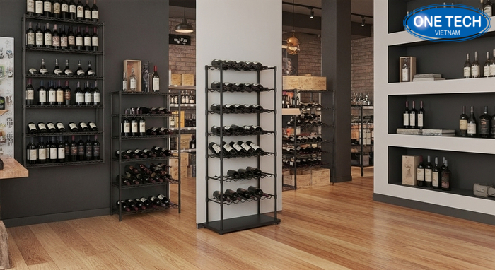 Các loại kệ trưng bày rượu cơ bản cho gia đình và cửa hàng