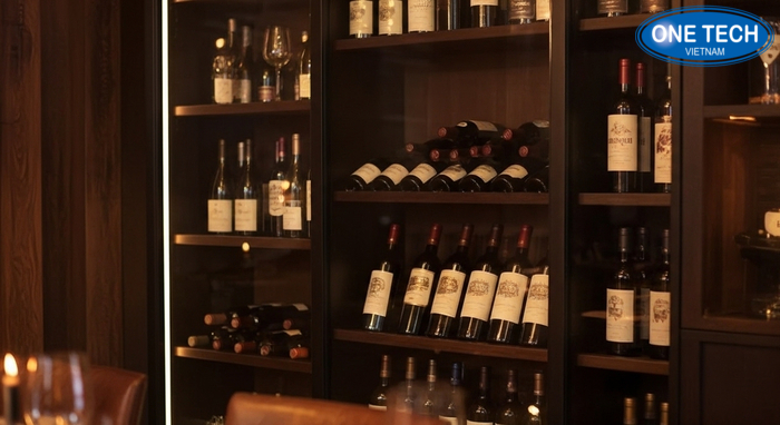 Tủ rượu tích hợp làm mát và trưng bày đẹp