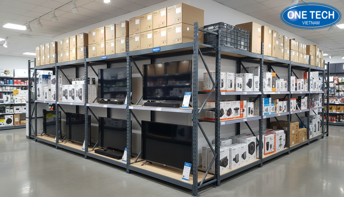 Kệ tải trọng cao trưng bày đồ điện Kệ tải trọng cao trưng bày điện tử kết hợp lưu kho tại chỗ trong cửa hàng