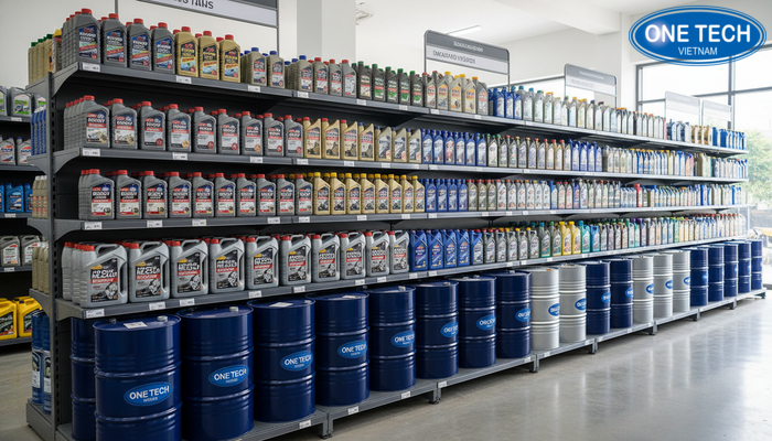 So sánh cửa hàng dầu nhớt trước và sau khi dùng kệ trưng bày chuyên nghiệp