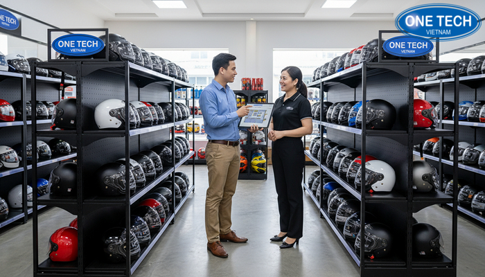 Tư vấn chọn kệ để mũ bảo hiểm phù hợp mặt bằng tại Lâm Đồng