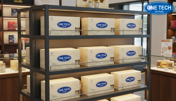 Kệ trưng bày yến sào tích hợp đèn LED