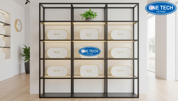 Mẫu kệ trưng bày yến sào phong cách minimalist