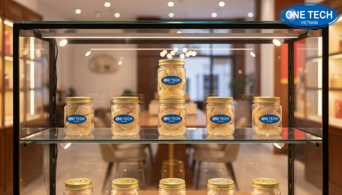 Mẫu tủ kính luxury cho yến sào