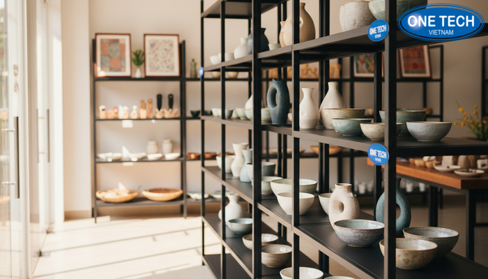 Kệ trưng bày gốm sứ OneTech tại Lâm Đồng với nhiều lựa chọn chất liệu và kiểu dáng