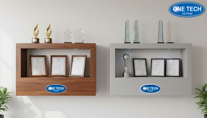 So sánh chất liệu kệ trưng bày So sánh gỗ tự nhiên và MDF melamine khi làm kệ trưng bày bằng khen