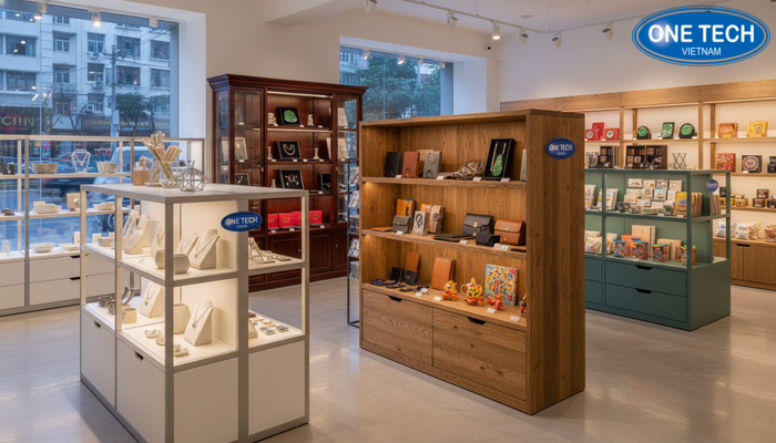 Thi công kệ trưng bày đồ lưu niệm trước và sau So sánh trước và sau khi bố trí kệ trưng bày đồ lưu niệm