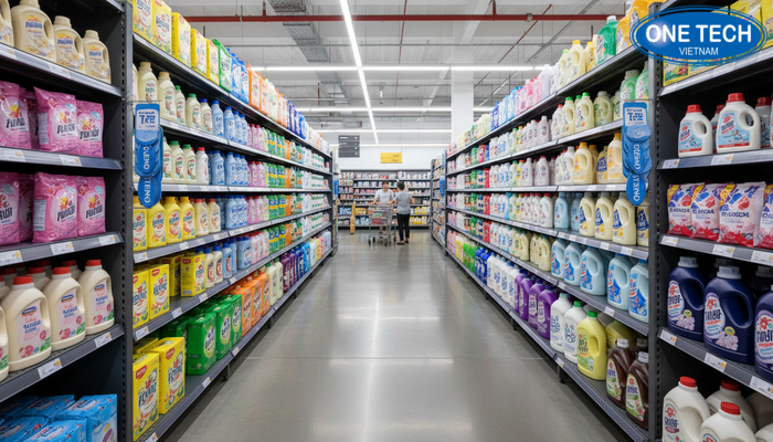 Top mẫu kệ trưng bày nước giặt Các mẫu kệ trưng bày nước giặt và nước xả vải được ưa chuộng