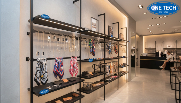 Banner chương trình ưu đãi kệ móc treo phụ kiện tại OneTech Group