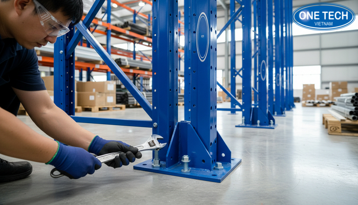 Bảo trì kệ tay đỡ định kỳ Kỹ thuật kiểm tra bu lông, giằng liên kết khi bảo trì kệ tay đỡ
