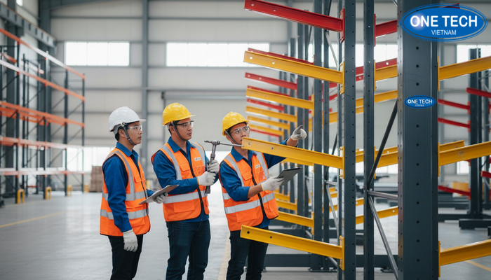 Thi công kệ tay đỡ OneTech Đội ngũ kỹ thuật thi công lắp đặt kệ tay đỡ tại Lâm Đồng