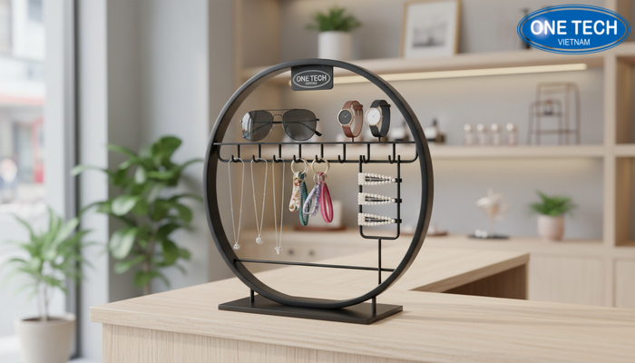 Kệ mini treo phụ kiện nhỏ gọn đặt tại quầy giúp tăng mua ngẫu hứng