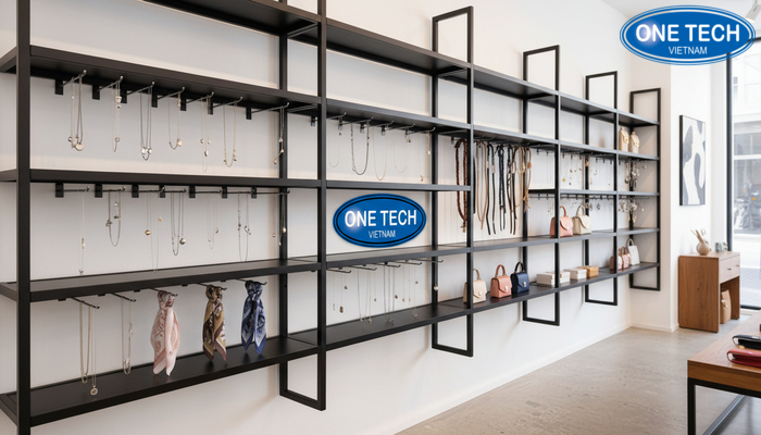Kệ móc treo phụ kiện giúp trưng bày gọn gàng và tối ưu không gian