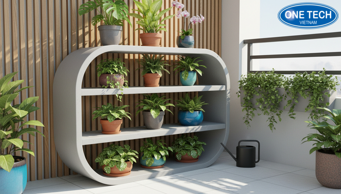 Kệ để cây cảnh trong nhà bằng nhựa composite Kệ nhựa composite để cây cảnh ở khu vực ẩm ướt dễ vệ sinh