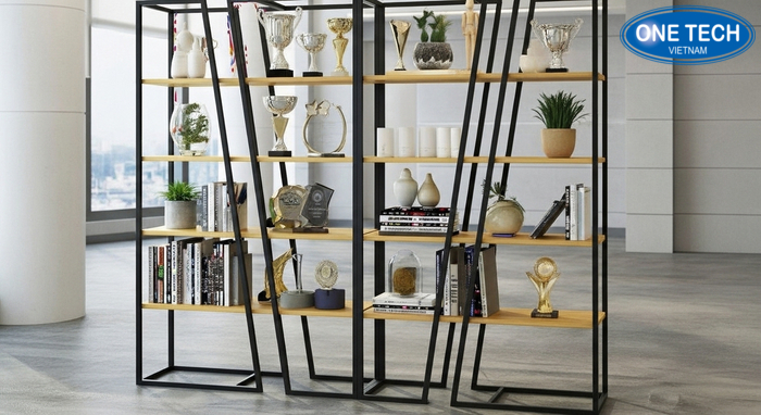 Kệ trưng bày cúp đa ngăn tối ưu diện tích trưng bày