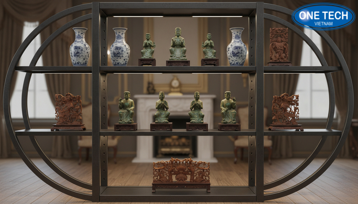 Lợi ích của kệ trưng bày đồ cổ chuyên dụng trong bảo vệ và tôn vinh hiện vật