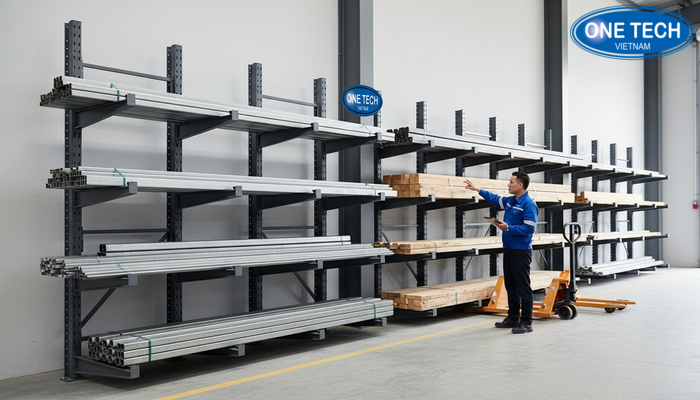 Kệ tay đỡ đơn Mẫu kệ tay đỡ đơn áp tường cho kho hẹp