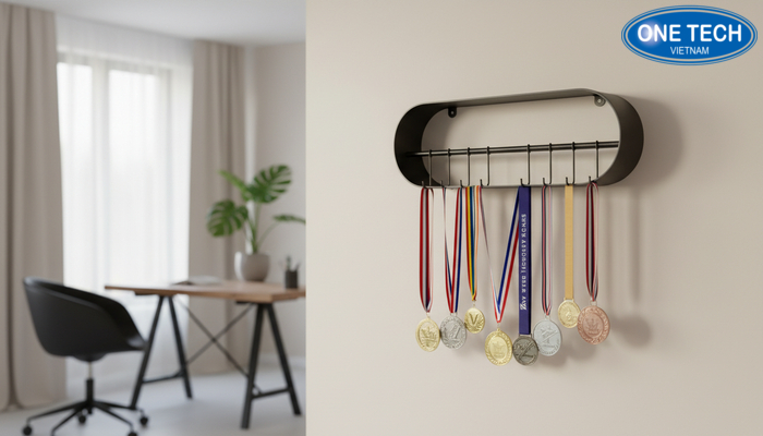 Mẫu kệ treo huy chương treo tường gọn đẹp