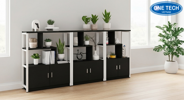 Kiểu kệ trưng bày cây cảnh hiện đại Kệ trưng bày cây cảnh hiện đại phối trong phòng khách tối giản