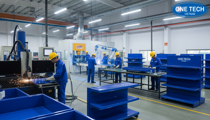 Sản xuất kệ quảng cáo Pepsi, Coca Quá trình sản xuất kệ quảng cáo tại xưởng