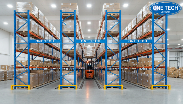 So sánh mật độ lưu trữ giữa kệ drive in và kệ selective trong cùng diện tích