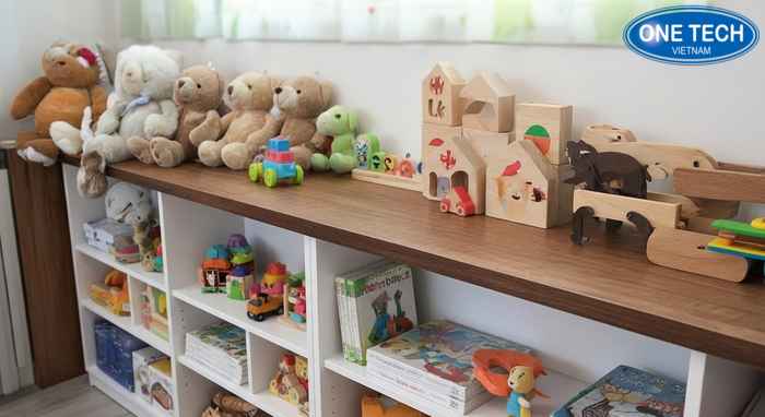Kệ trưng bày đồ chơi trẻ em bằng gỗ Mẫu kệ trưng bày đồ chơi trẻ em bằng gỗ trong phòng bé