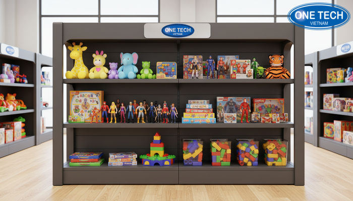 Kệ kim loại sơn tĩnh điện trưng bày đồ chơi Kệ kim loại sơn tĩnh điện trưng bày đồ chơi tại cửa hàng