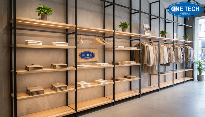 Xu hướng kệ trưng bày thời trang tích hợp LED Kệ trưng bày tích hợp đèn LED làm nổi bật sản phẩm