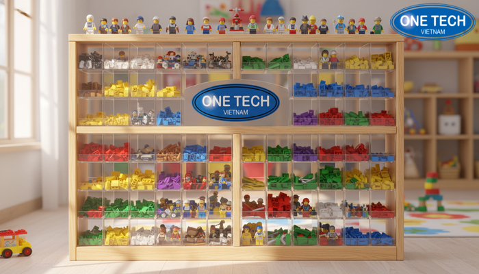 Kệ trưng bày đồ chơi lego trẻ em Kệ trưng bày đồ chơi lego trẻ em với ngăn nhỏ phân loại
