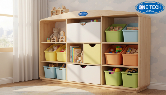 Kệ tủ đa năng đựng đồ chơi trẻ em Kệ tủ đa năng có ngăn kéo và hộp đựng đồ chơi thông minh