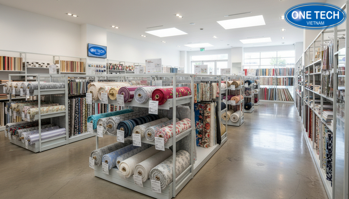 Các mẫu kệ trưng bày vải thiết kế đa dạng theo diện tích cửa hàng