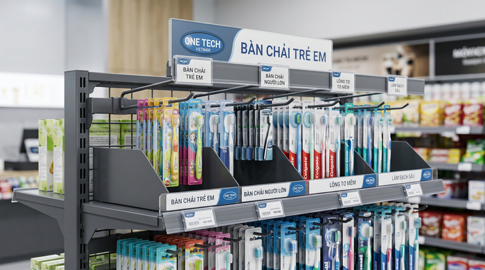 Phụ kiện cho kệ trưng bày bàn chải đánh răng Phụ kiện móc treo, ngăn chia và bảng hiệu cho kệ trưng bày bàn chải đánh răng